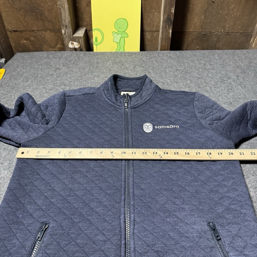 Marine Layer Jacket Mens Medium Blue Quilted Full Zip Ramp Stifel Logo Fleece - Picture 9 of 10